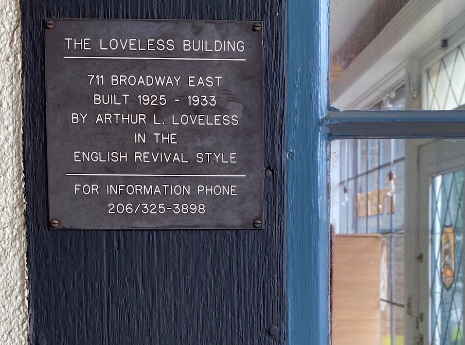 Plaque posted on the Loveless Building