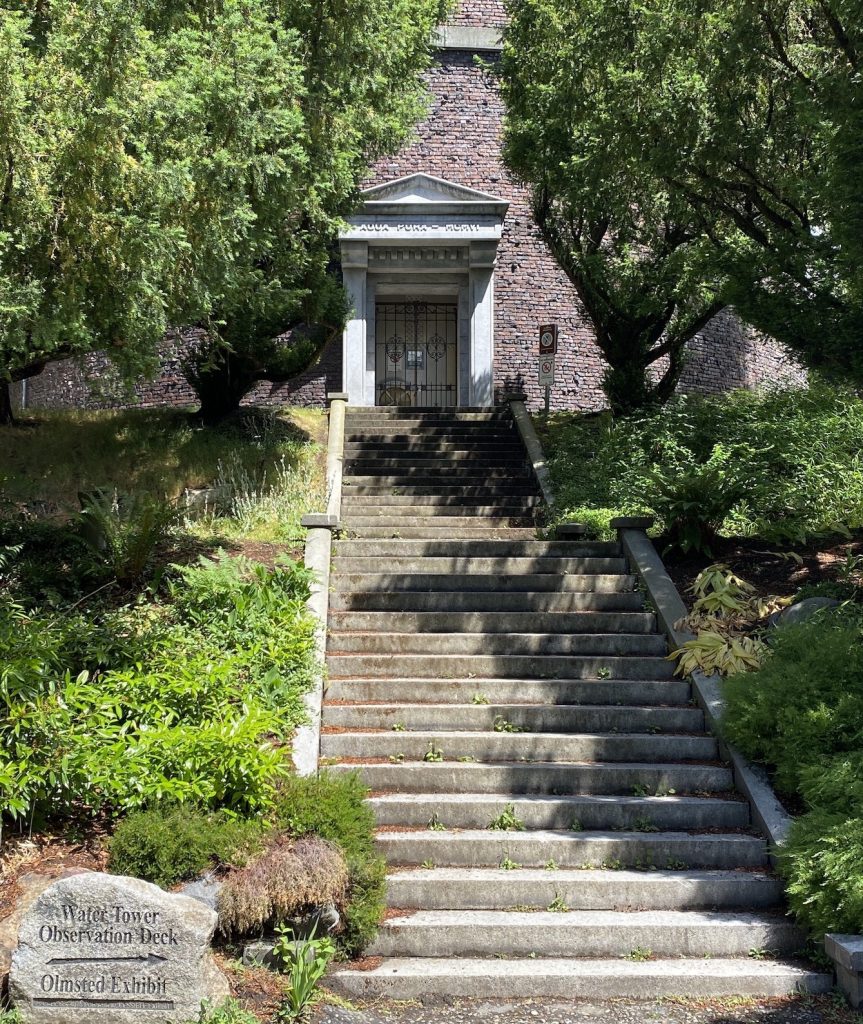 Stairway to the north entrance of the Volunteer Park Water Tower