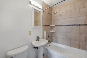 The bathroom of the Westwood Village rambler