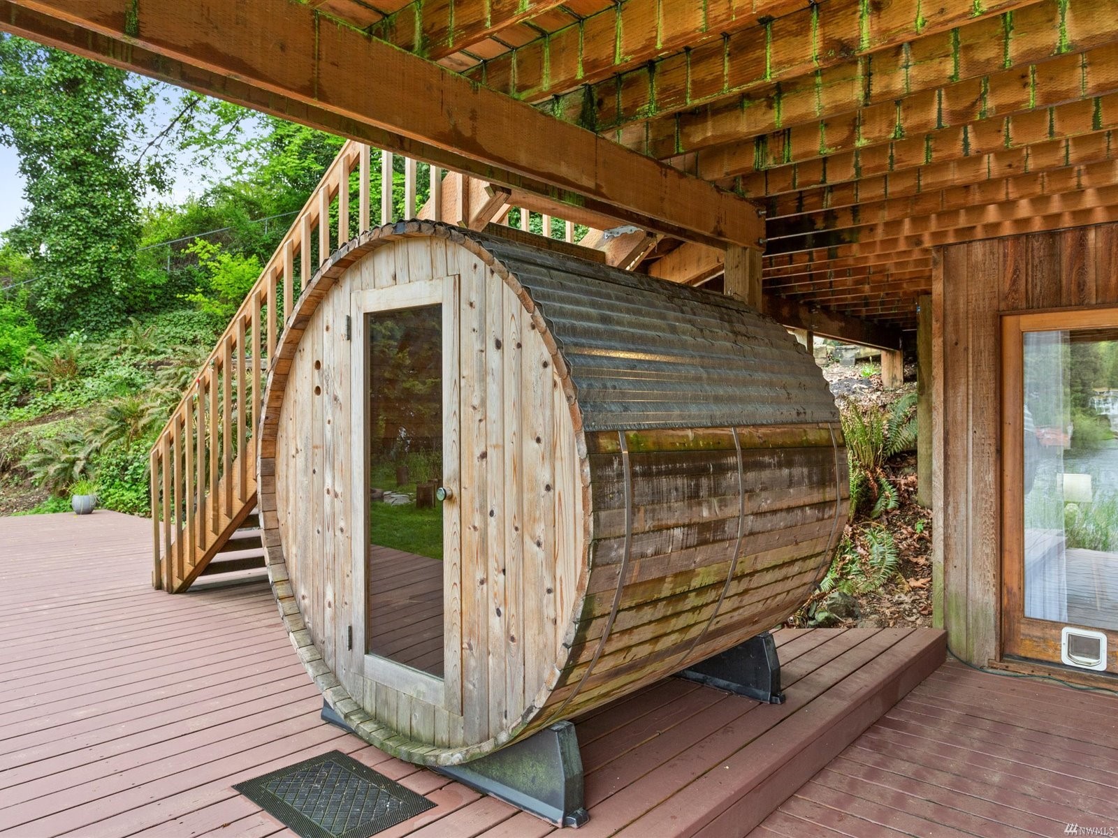 A sauna at the Martha Lake home