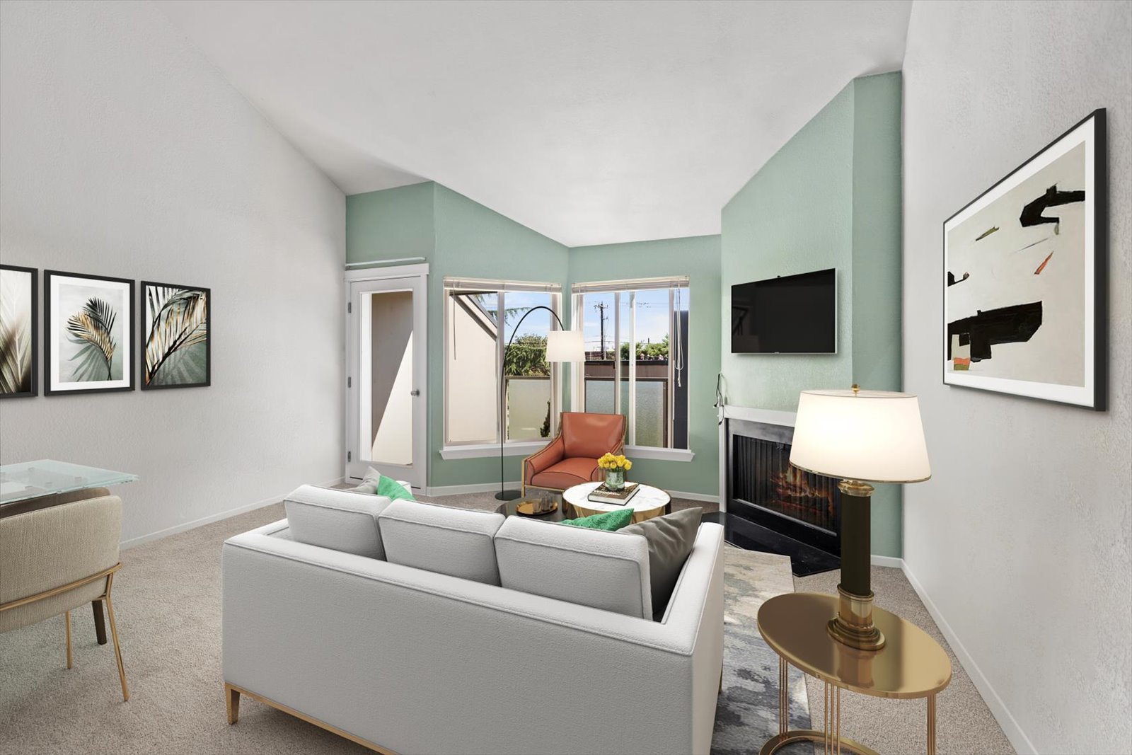 The living room and windows at 5847 NE 75th St Unit #A214