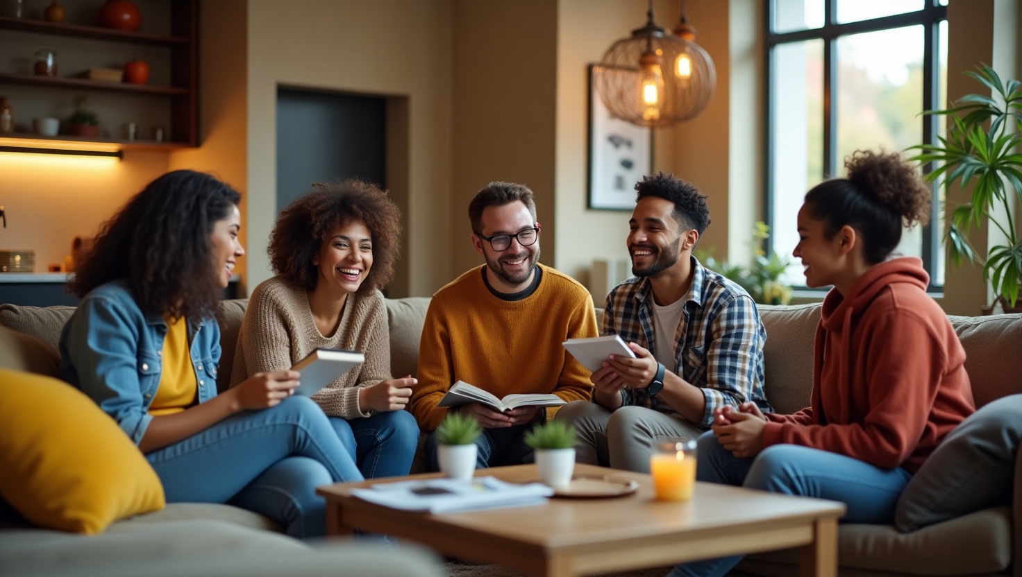Shared Housing Roommates on Couch