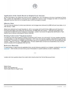 Fannie Mae Loan Limits - 2020-2