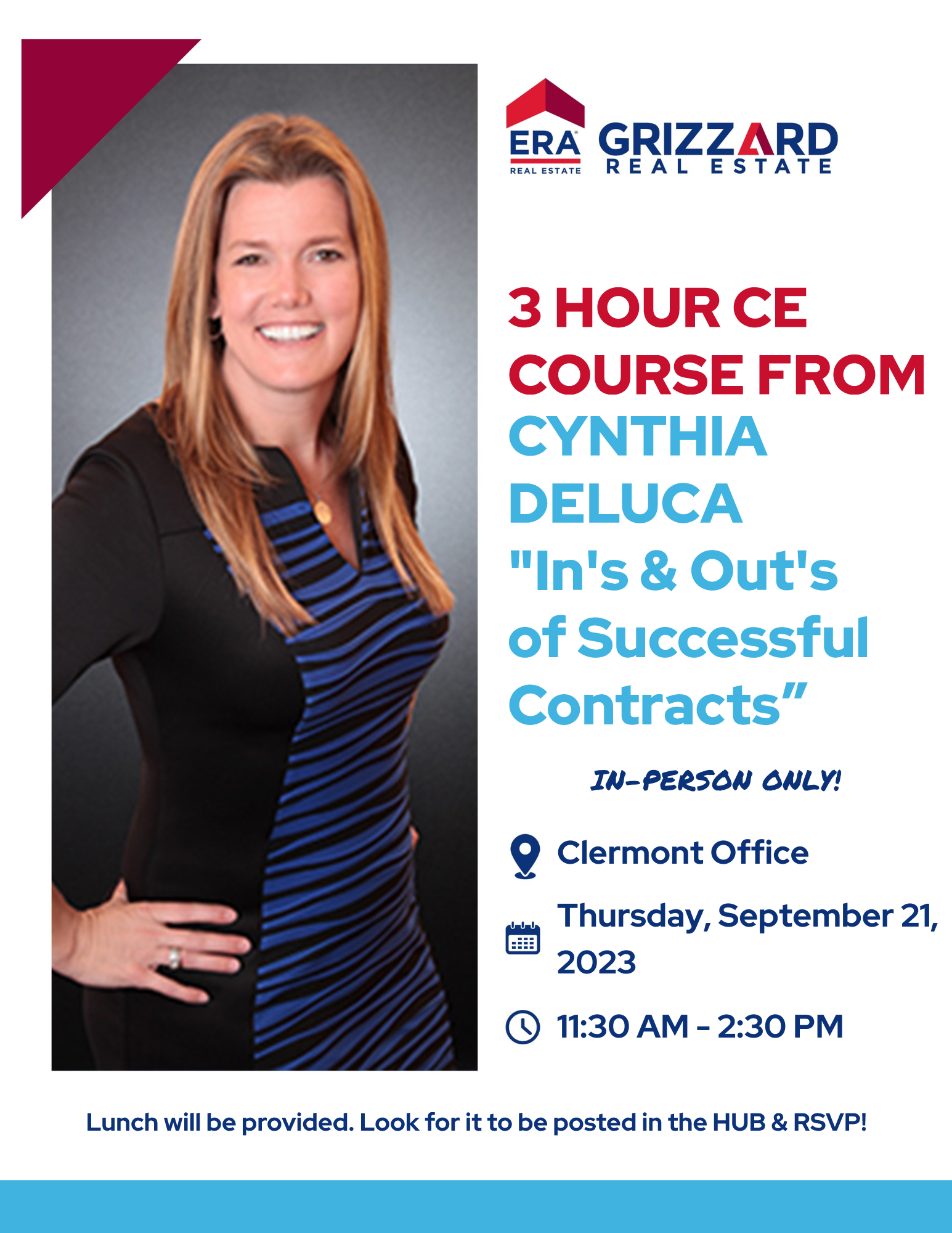 3 Hour CE Course by Cynthia DeLuca: "In's & Out's of Successful Contracts"