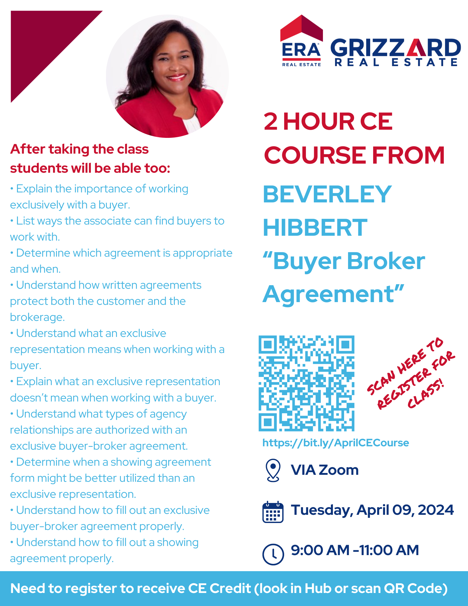 2 Hour Buyer Brokerage CE Course presented by beverley hibbert