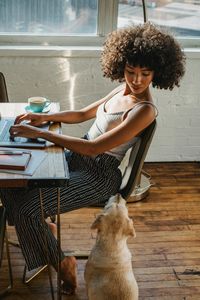 Woman and dog