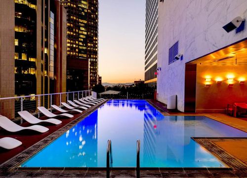 Rooftop pool in downtown