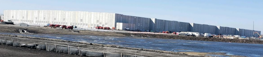 Amazon Fulfillment Center Fargo construction site in Spring 2021