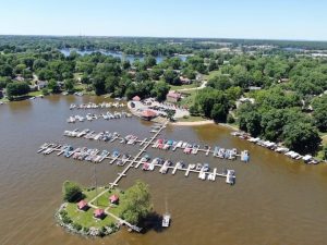 Lake St Louis marina and boat docks