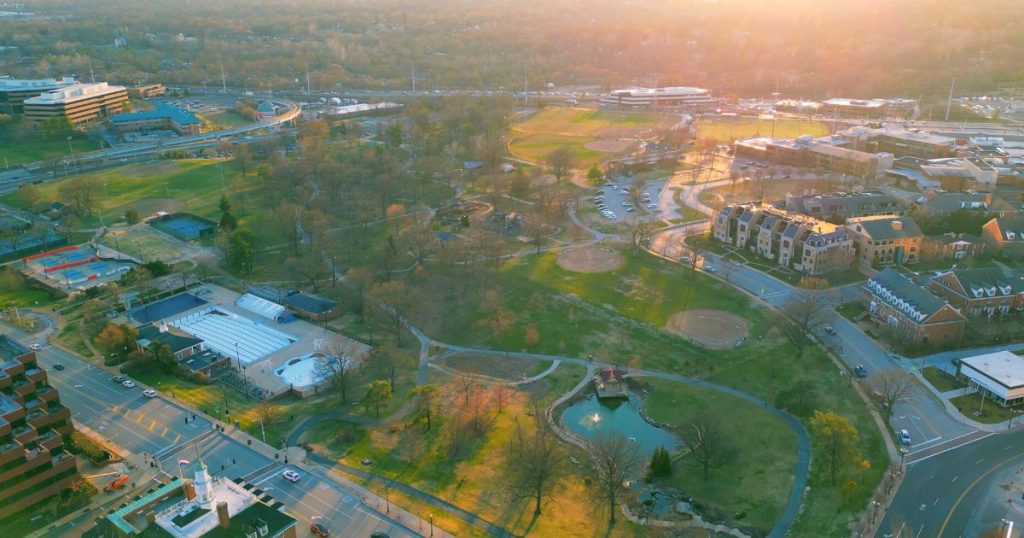 Shaw Park next to Downtown Clayton, MO