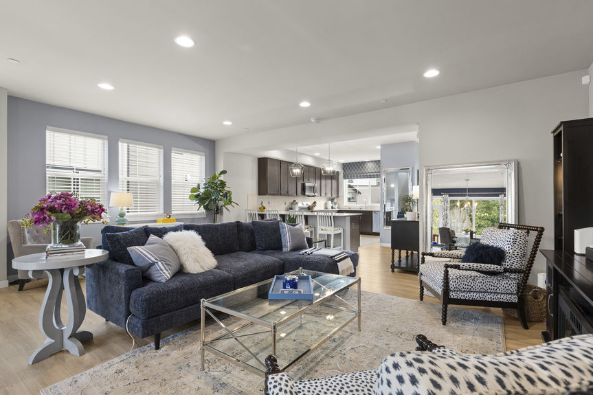 beautifully staged family room