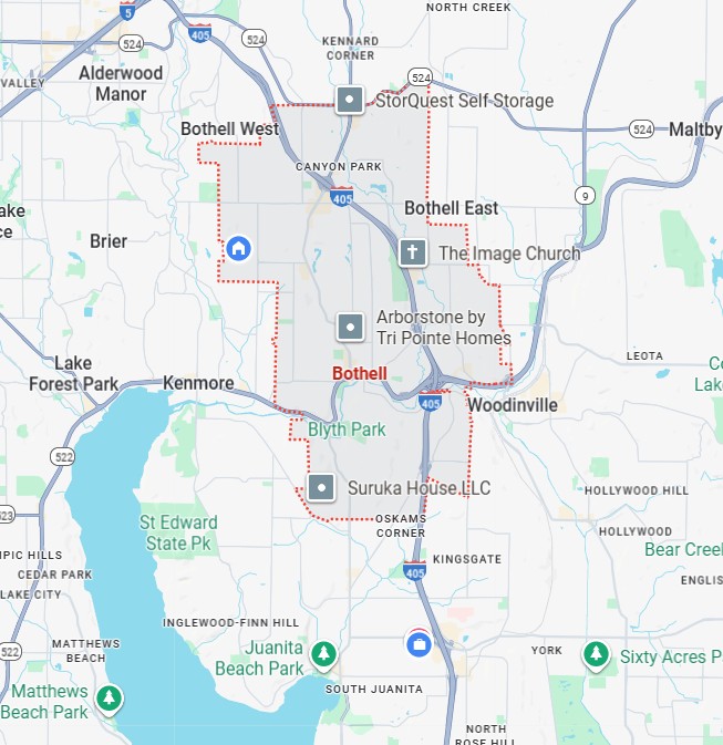 map of Bothell WA