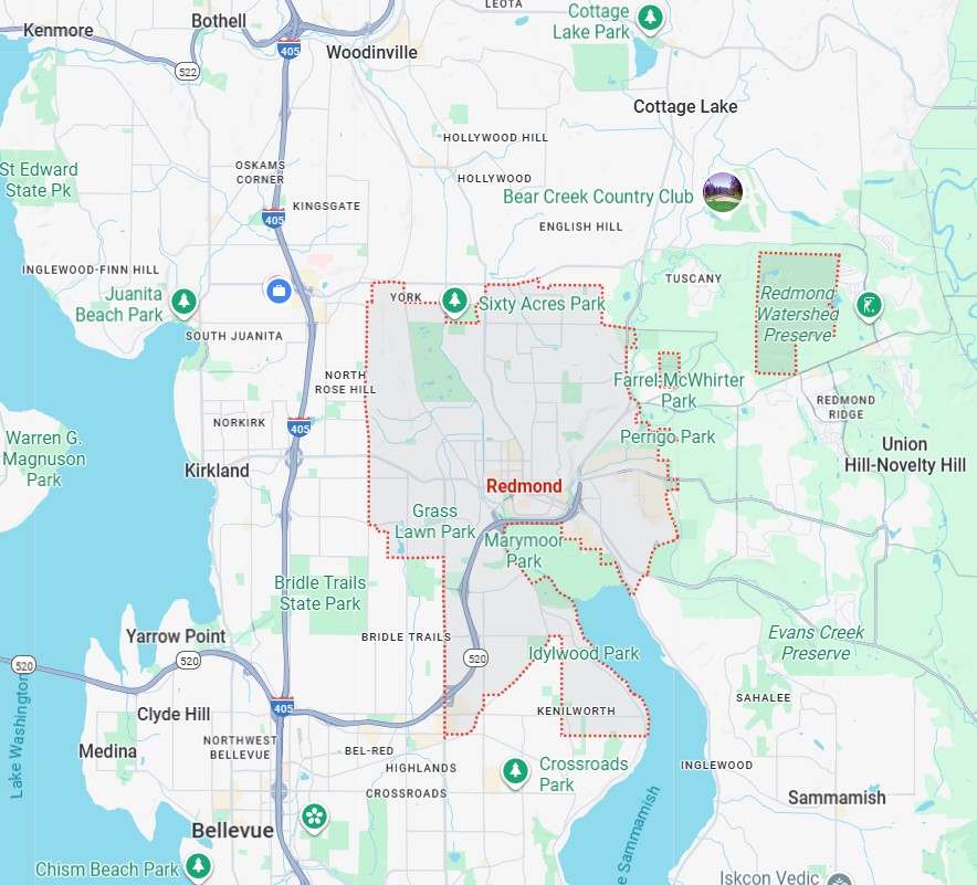 map of redmond wa