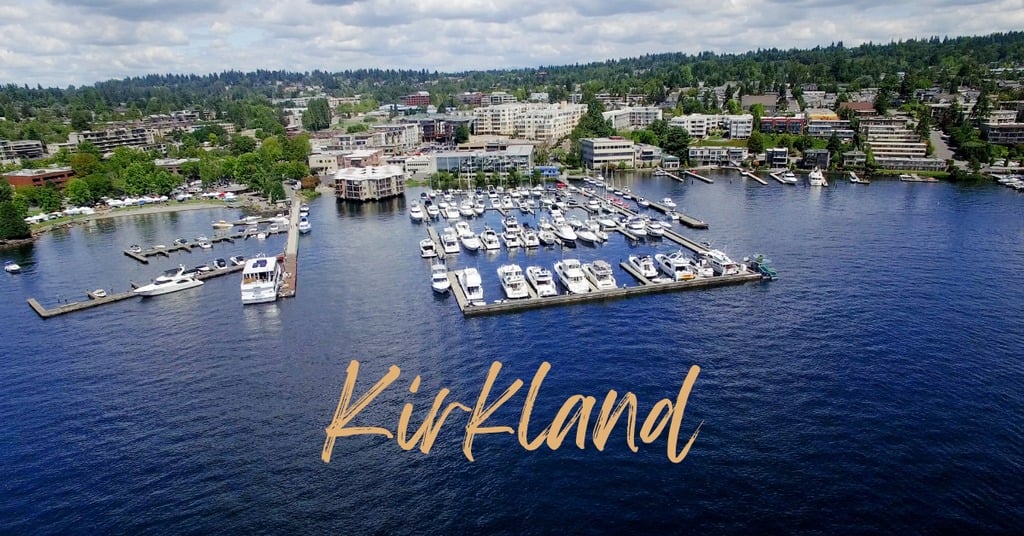 Kirkland waterfront on Lake Washington near EvergreenHealth, a popular area for Eastside physicians