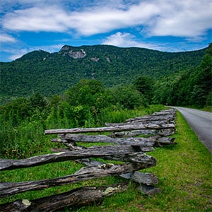 Road up to Grandfather Mountain State Park where there are many hiking trails