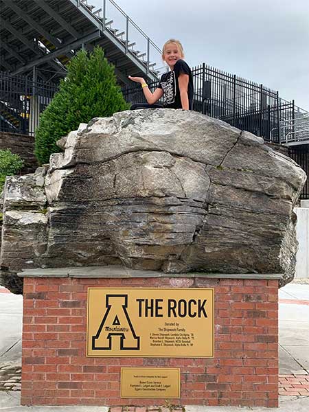 The Rock at App State University's Football Stadium