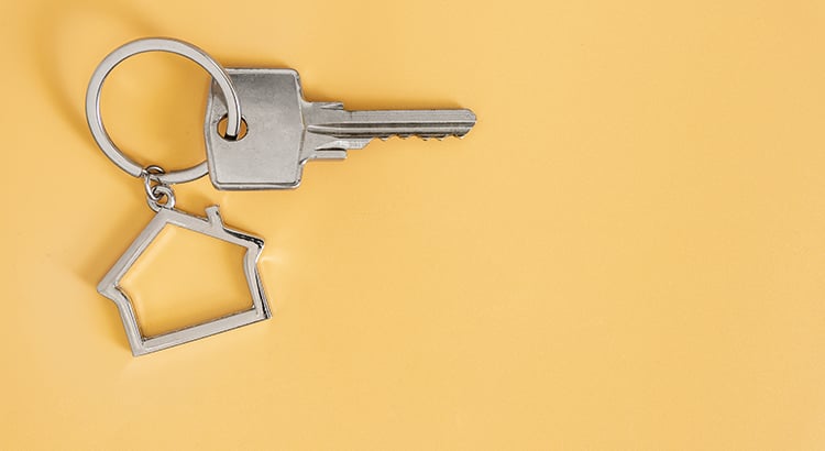 Key With House Shaped Key Chain