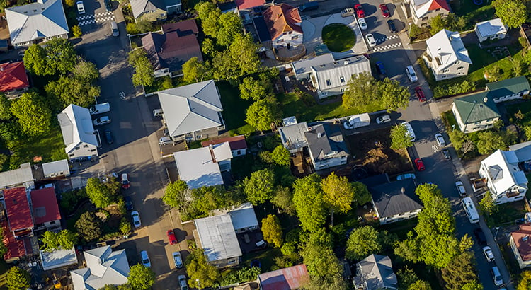 Aerial - Roof tops, Neighborhood
