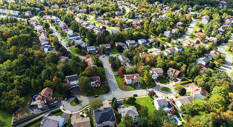 Aerial View of Suburban Landscape