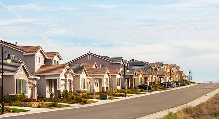 Suburban neighborhood homes