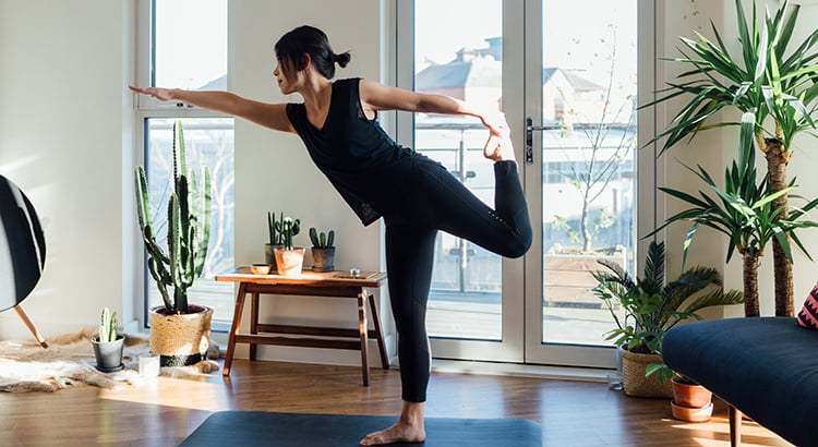 woman-yoga-living-room