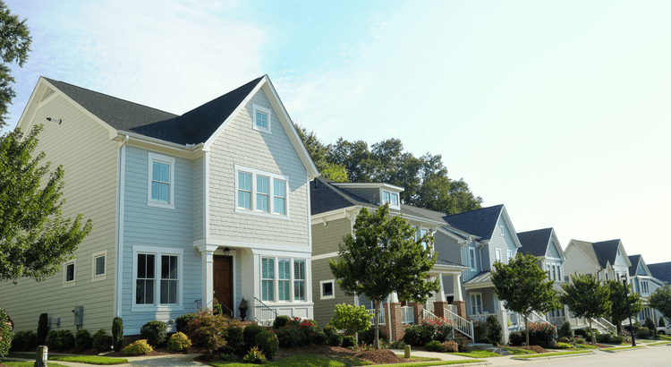 New homes in a suburban neighborhood