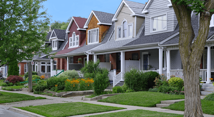 A row of Craftsman Style Homes