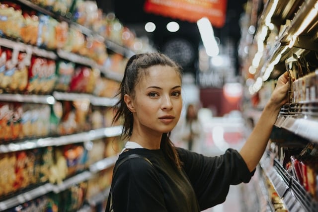 Woman in a Reston, VA grocery store