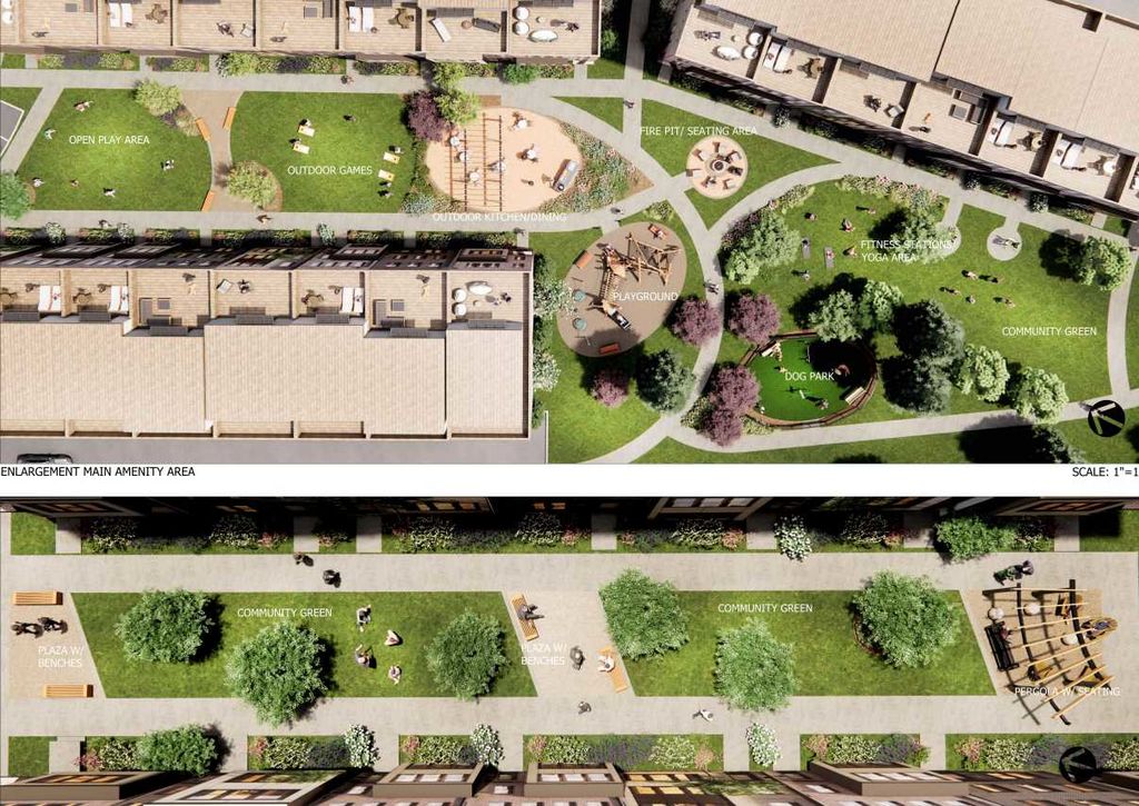 Amenities for the proposed townhome neighborhood at Preston White Drive in Reston, VA