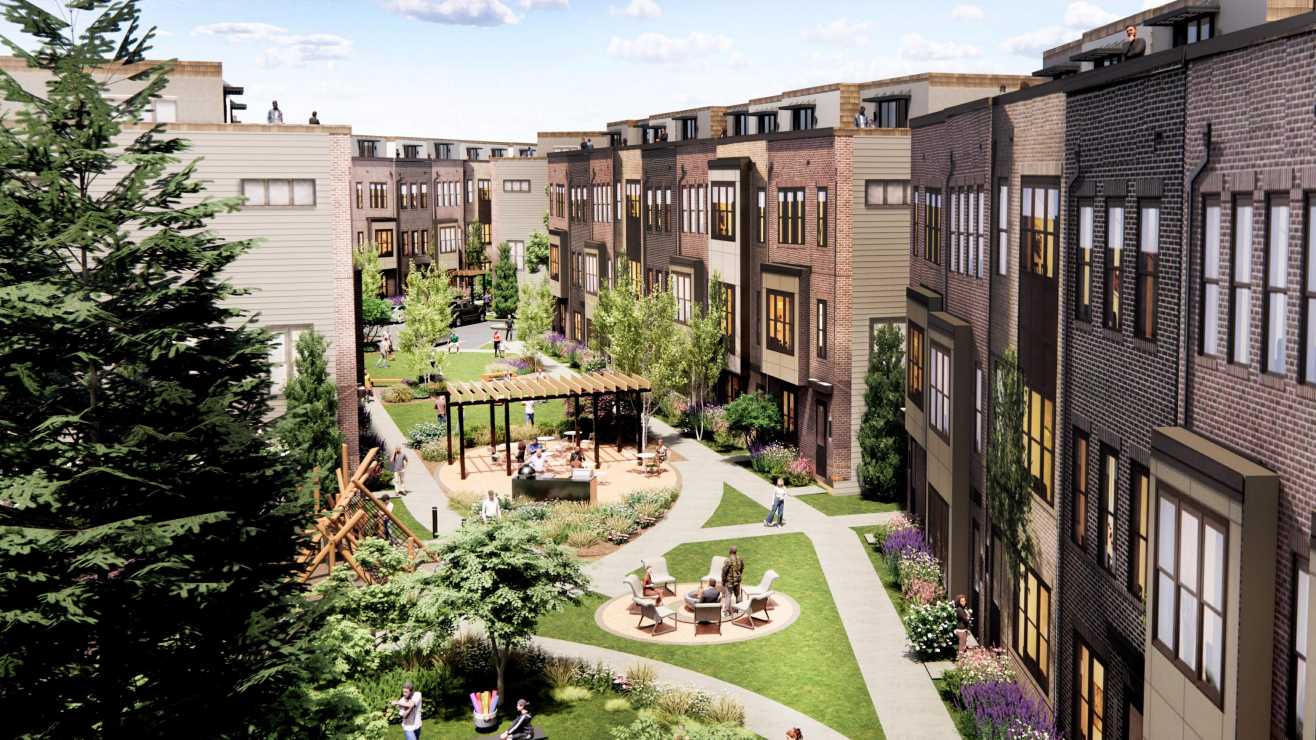 Rendering of Proposed Townhomes at Preston White Drive in Reston, VA