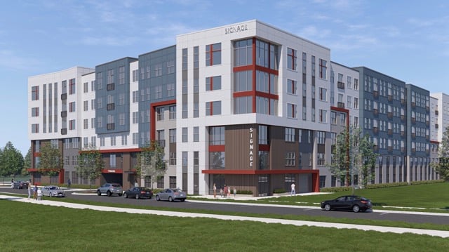 Rendering of Multi-Family Apartments Proposed at East Link in Reston, VA