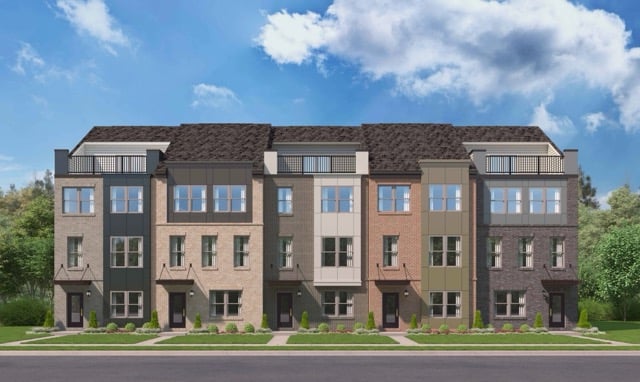 Rendering of proposed townhomes for East Link in Reston, VA