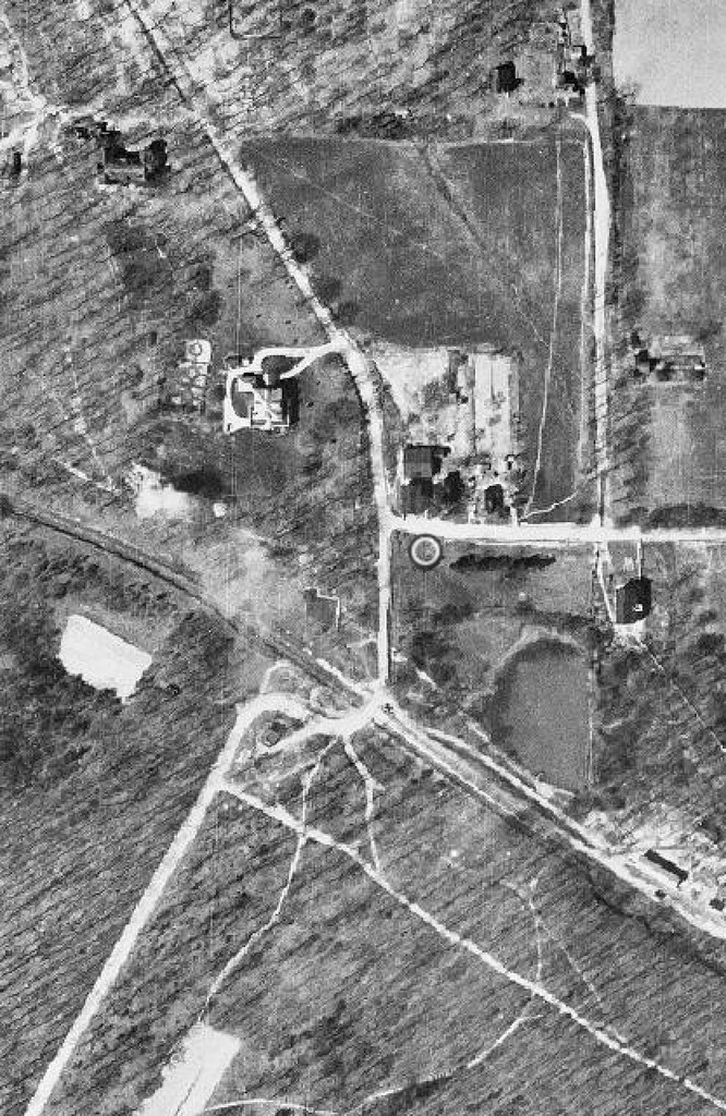 Aerial view of the Bowman Property in Wiehle. The town before Reston, VA.
