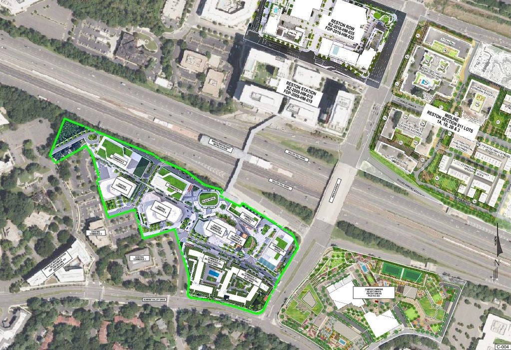 Overhead view of the Commerce Metro District in Reston, VA