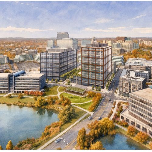 Halley Rise Files New Plans for Reston: Office Moves South, Housing Moves Closer to Metro