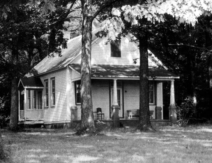 The second Money's Corner School near Fox Mill Road, photographed around 1970 after it became a house