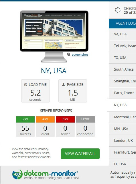 Real Estate Website Speed Test Before