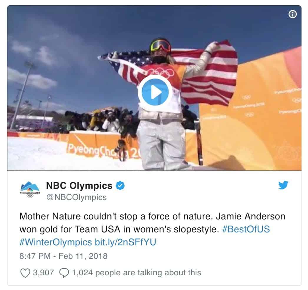 NBC Olympics post in twitter