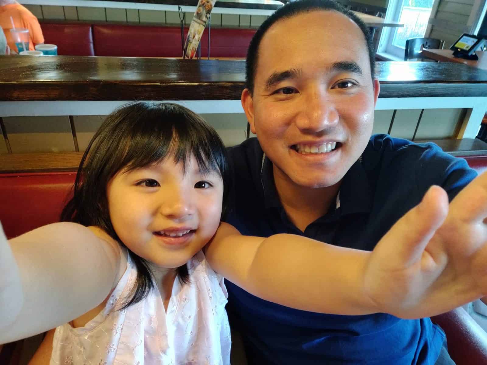 Dad and daughter selfie