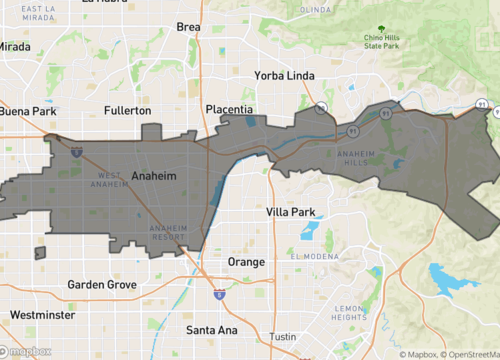 Map of anaheim