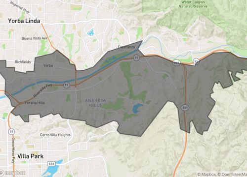 Map of anaheim hills anaheim