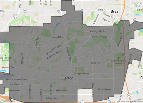 Map of fullerton