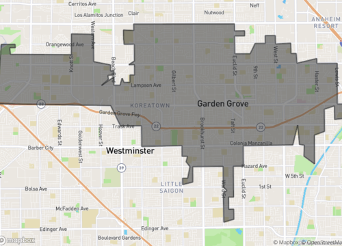 Map of garden grove