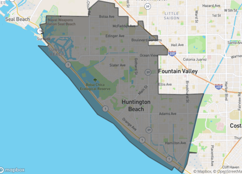 Map of huntington beach