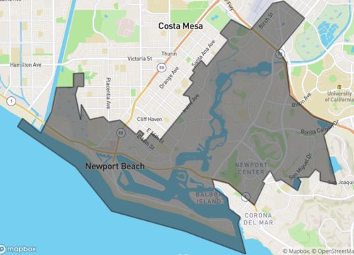 Map of newport beach