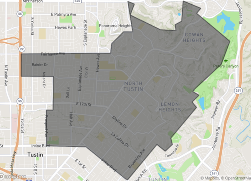 Map of north tustin santa ana