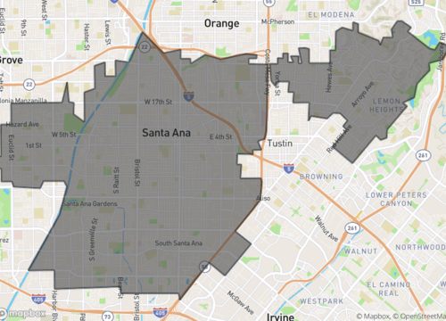 Map of santa ana
