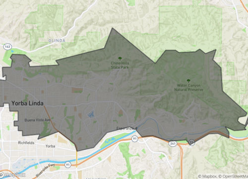Map of yorba linda