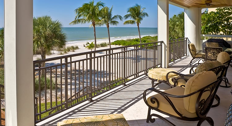 Beach View from Veranda of Estate Home in Florida