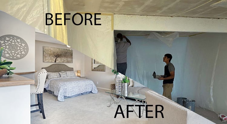 Before and after of a home